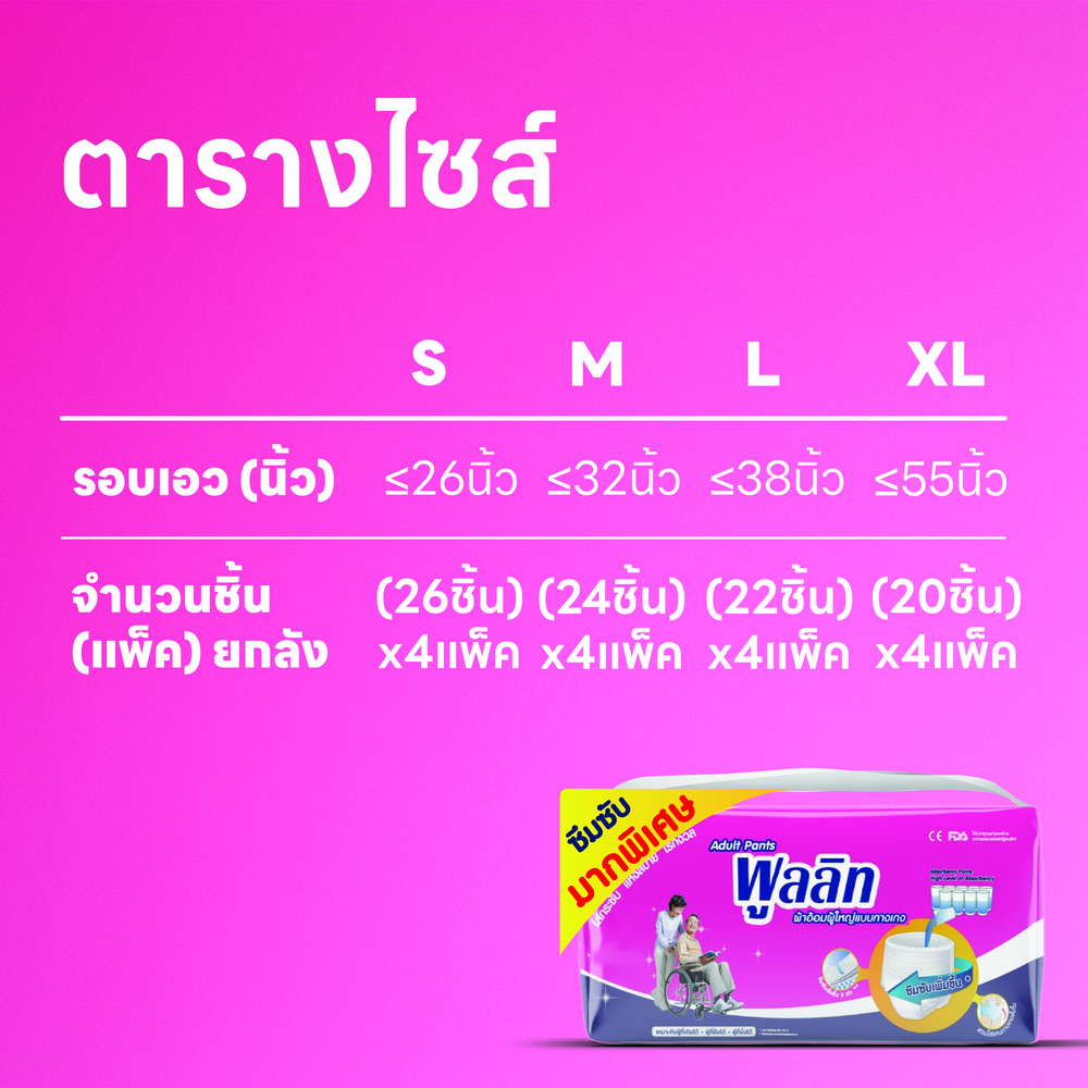 ส่งฟรี! กางเกงรุ่นซึมซับมากพิเศษ1000cc.